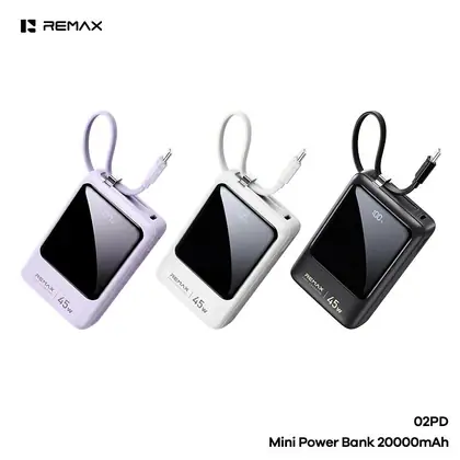 REMAX Built-in 45W Type-C Fast Charging Cable Power Bank 20000mAh