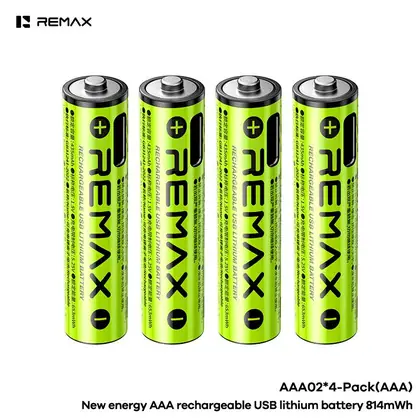 New Energy AAA Rechargeable USB Lithium Battery 814mWh AAA01*2 packs AAA02*4 packs