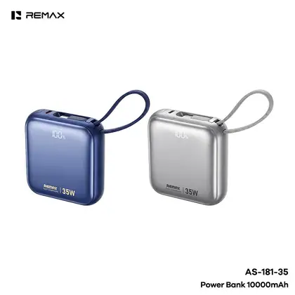 35W Built-in 2 fast charging cabled power Bank 10000mAh
