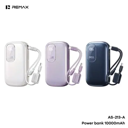 REMAX LongEase Series Power Bank 10000mAh AS-213-A (22.5W Built-in Fast Charging Cables)