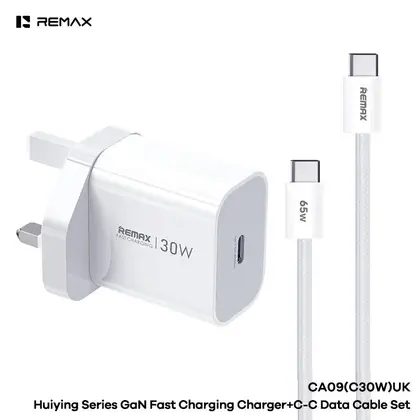 REMAX Huiying GaN fast Charger +C-C Cable Set CA09(C30W) UK