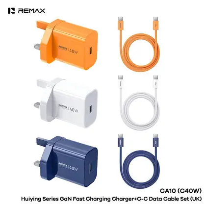 REMAX Huiying GaN fast Charger +C-C Cable Set CA10(C40W) UK