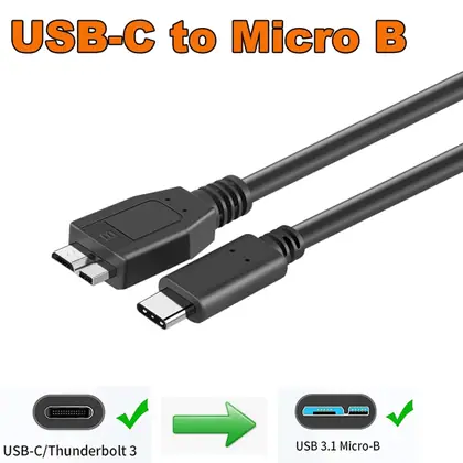 Câble Type-C vers USB 3.0 Micro-B