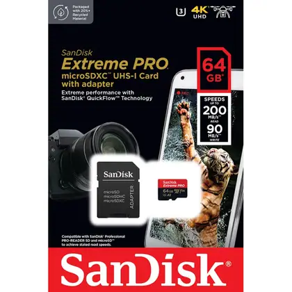 Carte microSDXC SanDisk Extreme PRO 64 Go