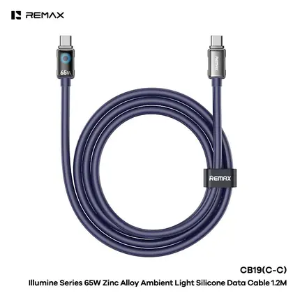 REMAX Illumine Zinc Alloy Ambient Light Silicone Data Cable 1.2M CB19 (C-C)-65W (C-L)-30W (A-C)-66W (A-L)-3A