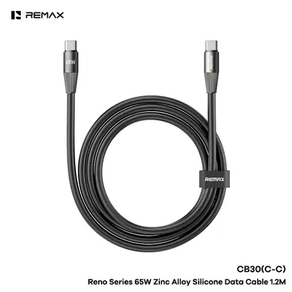 REMAX Reno Series Zinc Alloy Silicone Data Cable 1.2M CB30 (C-C) 65W (C-L) 30W (A-C) 66W (A-L) 3A