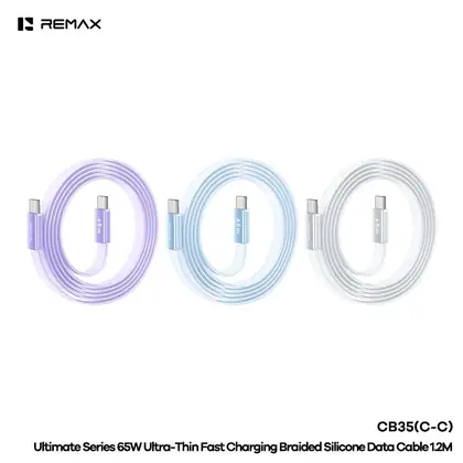 REMAX Ultimate Series 65W Ultra- Thin Fast Charging Braided Silicone Data Cable 1.2M CB35(C-C)