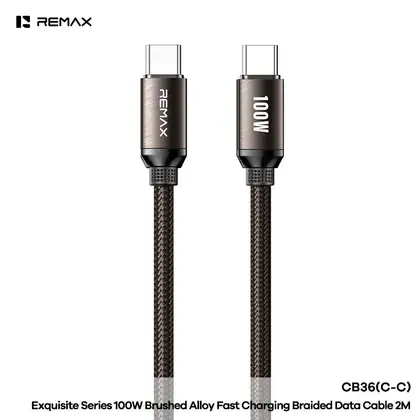 REMAX Expuisite Series 100W Brushed Alloy Fast Charging Braided Data Cable 1.2M CB36(C-C) CB36(C-L)