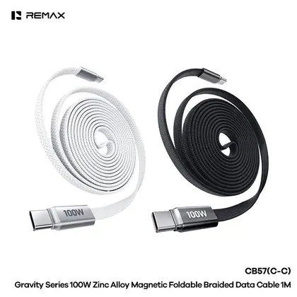 REMAX Gravity Series 100W Zinc Alloy Magnetic Foldable Braided Data Cable CB57(C-C) 1M