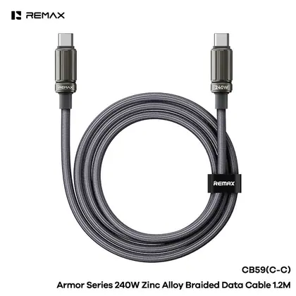 REMAX Armor Series 240W Zinc Alloy Braided Data Cable 1.2M CB59 (C-C)