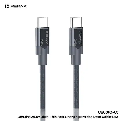 REMAX Genuine Ultra-Thin Fast Charging Braided Data Cable 1.2M C-C-240W C-L-30W