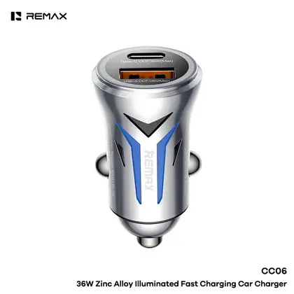 REMAX 36W Zinc Alloy Illuminated Fast Charging Car Charger