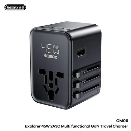Remax Explorer 45W 2A3C Multi- function GaN Travel Charger EU,UK,US,AU