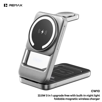 REMAX 22.5W 3 in 1 upgrade free with built-in night light foldable magnetic wireless charger