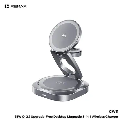 REMAX 35W Qi 2.2 Upgrade-Free Desktop Magnetic 3-in-1 Wireless Charger