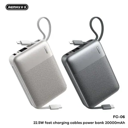 22.5W Fast Charging Cables Power Bank 20000mAh