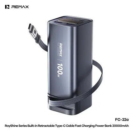100W Type-C telescopic cable fast charging power bank 20000mAh
