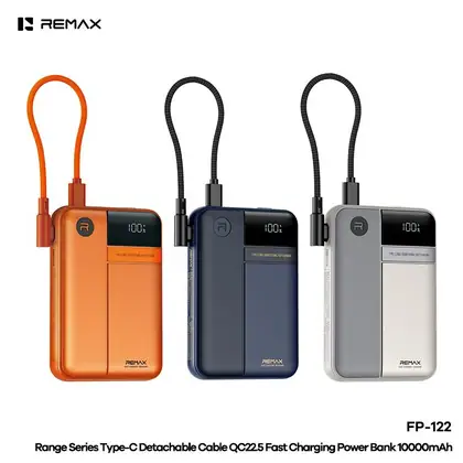 Range Series Type-C Detachable Cable QC22.5 Fast Charging Power Bank 10000mAh