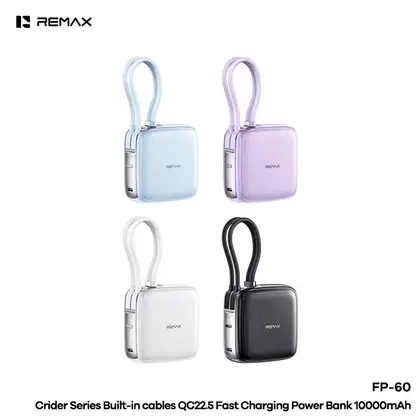 Crider Series Built-in Cables QC22.5 Fast Charging Power Bank 10000mAh