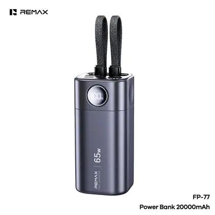 65W Built-in 2 fast charging cabled Power Bank 20000mAh