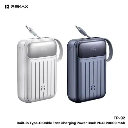REMAX Built-in Type-C Cable Fast Charging Power Bank PD45 20000mAh