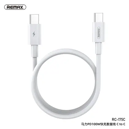 REMAX Marlik Series Fast-charging Cable RC-175a 1M (A-C) 6A with Fully Campatibility RC-175c 1M (C-C) 100W