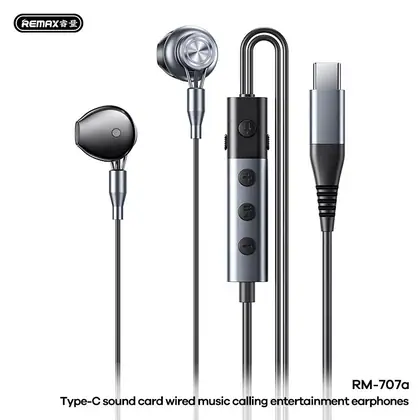 REMAX Sound card wired music calling entertainment earphones
