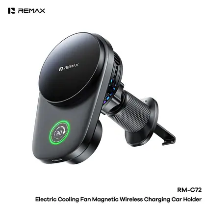 REMAX Electric Cooling Fan Magnetic Wireless Charging Car Holder