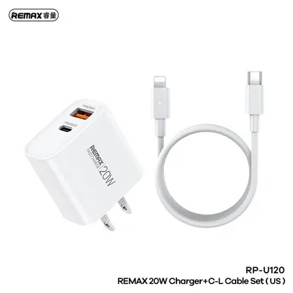 REMAX 20W A+C Charger+C-L Cable Set