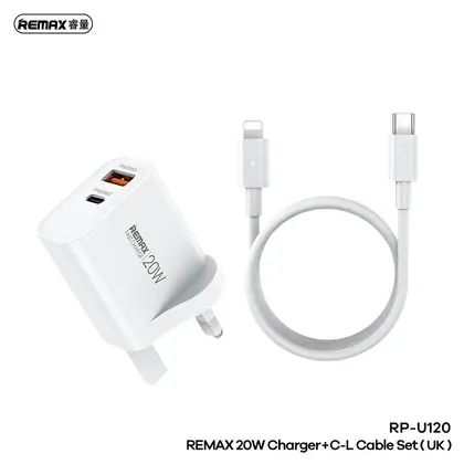 REMAX 20W A+C Charger+C-L Cable Set