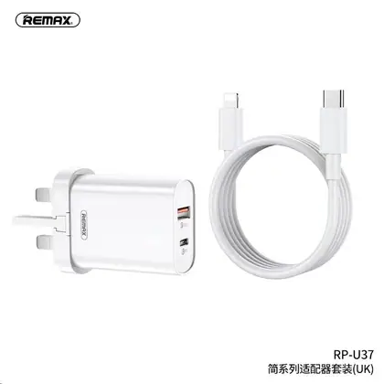 REMAX Jane Series QC3.0+PD20W GaN Fast Charger Set with + 20W C-L Data Cable