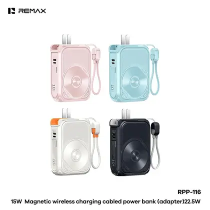 15W Magnetic Wireless Charging Cabled Power Bank(Adapter) 22.5W 10000mAh