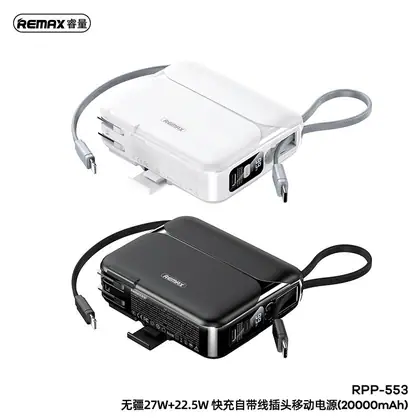 Boundless Series PD 27W+QC 22.5W Cabled Fast Charging Power Bank (Charger) 20000mAh