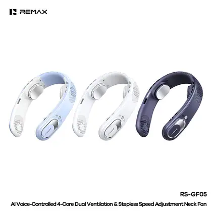 AI Voice-Controlled 4-Core Dual Ventilation & Stepless Speed Adjustment Neck Fan