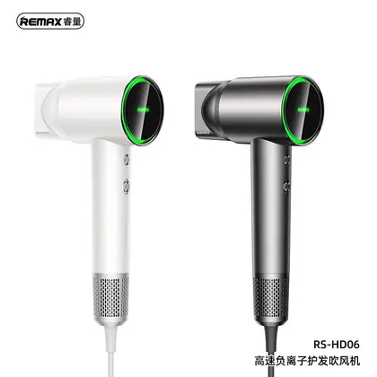 REMAX High speed negative ion hair dryer CN/EU/UK RS-HD06 (Order 100 pcs will get 1 stand for free)