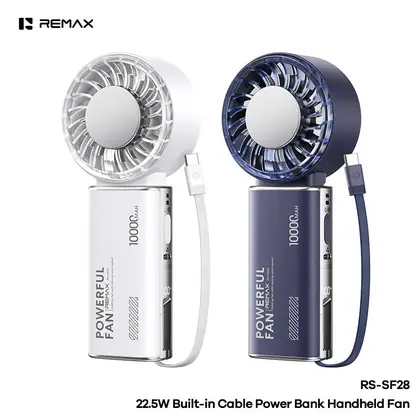 Built-in Cable Power Bank Handheld Fan