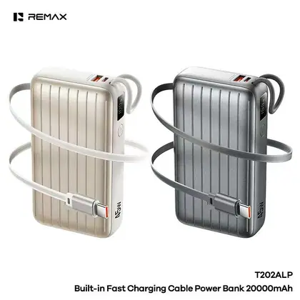 Built-in Cable Fast Charging Power Bank 20000mAh