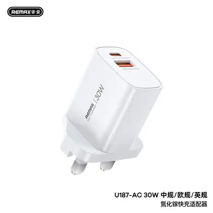 REMAX GaN Fast Charging Charger A+C U187-AC30W