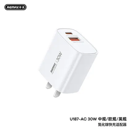 REMAX GaN Fast Charging Charger A+C U187-AC30W